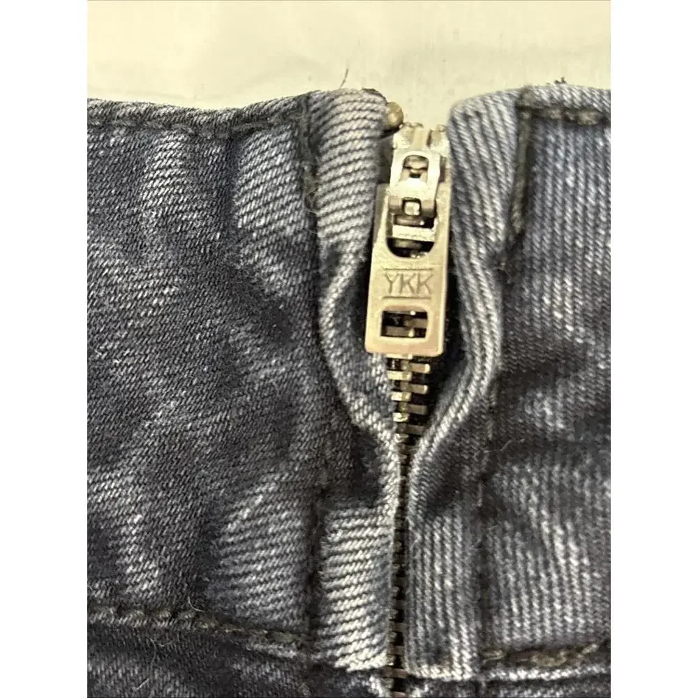 Free People Black Denim Mini‎ Skirt, Size 8 W31”L16” Boho Moto Grunge Y2K